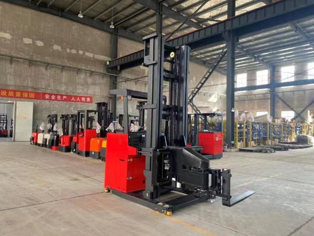 Narrow Channels 3 Way Electric Stacker Versatile Material Handling Solution