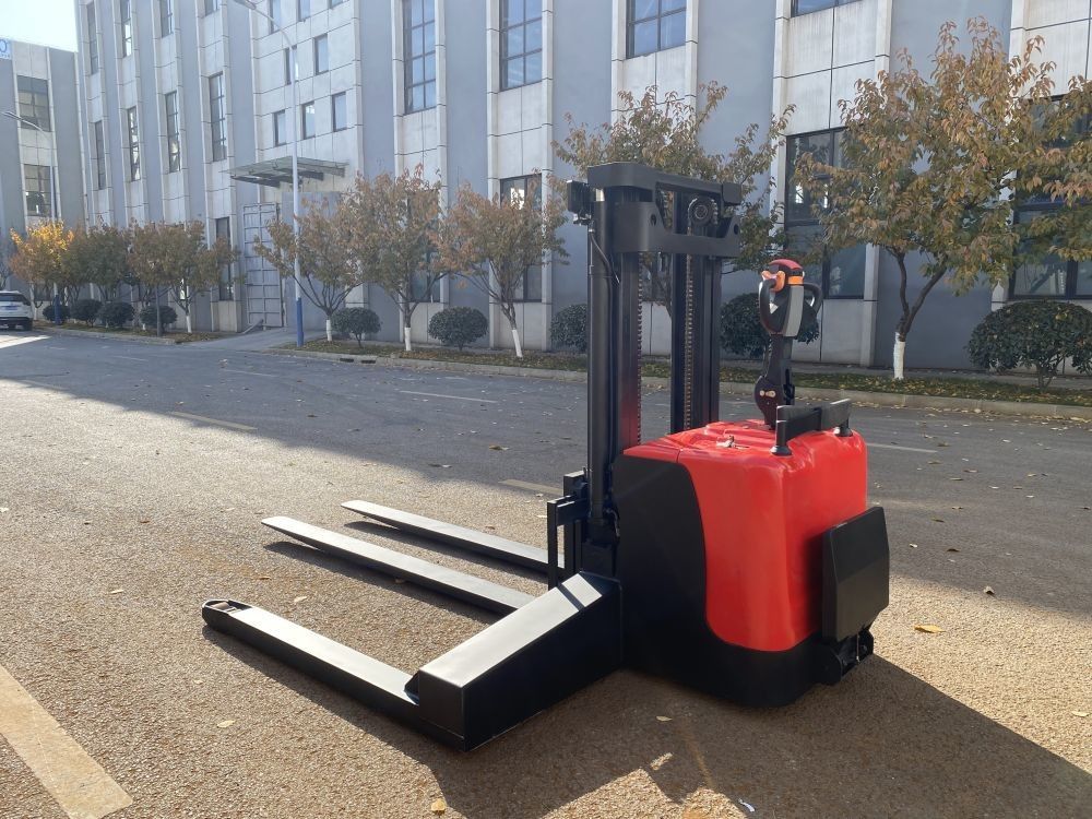 Customization Electric Pallet Stacker Forklift Truck Walking Handle Tape 3000 KGS